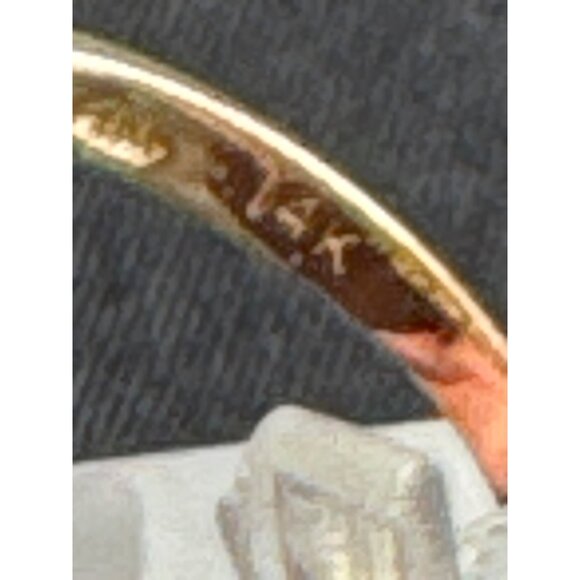 14K Yellow Gold Heart-Shaped Sapphire & Diamond Ring Size 6.5 - Picture 5 of 5